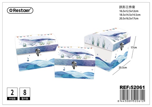 [52061] Set de 3 cajas de cartón - Artículos de regalo