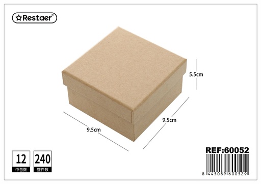 [60052] Caja de regalo cuadrada de cartón kraft 9.5x9.5x5cm para embalaje