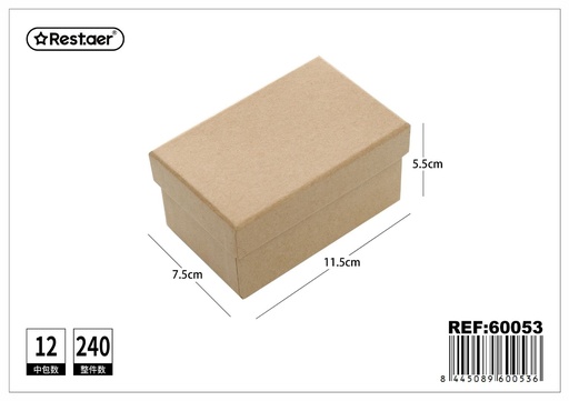 [60053] Caja de regalo rectangular de papel kraft 11.5*7.5*5.5 cm - Artículos de regalo