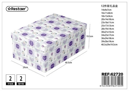 [62720] Caja de cartón 12pcs 40.5x29x19.5cm para almacenamiento y regalos