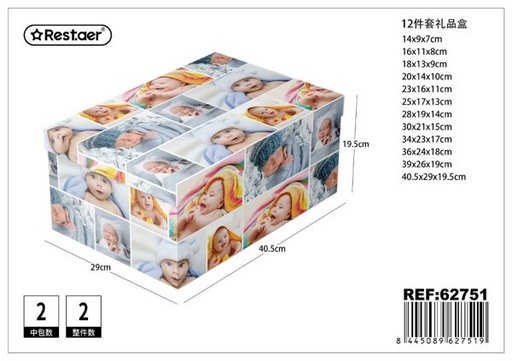 [62751] Caja de cartón 12pcs 40.5x29x19.5cm para regalos