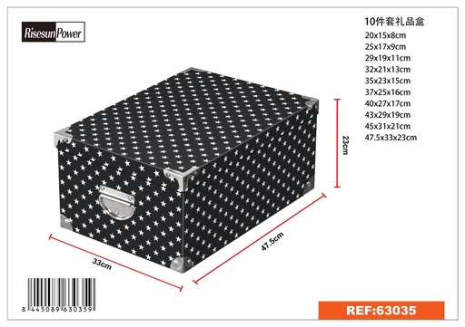 [63035] Caja de regalo 10 piezas con cierre de hierro - Artículos para regalo y almacenamiento