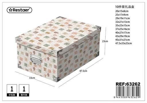 [63262] Caja de regalo 10pcs 47.5 x 33 x 23cm con cierre de metal