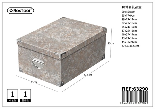 [63290] Caja de regalo con cierre metálico 10pcs 47.5x33x23cm para embalaje