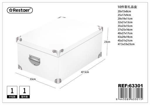 [63301] Caja de regalo con cierre metálico 10pcs 47.5x33x23cm