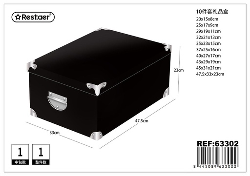 [63302] Caja de regalo 10 piezas con cierre metálico para embalaje