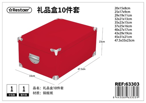 [63303] Caja de regalo 10 piezas - Artículos para regalo y almacenamiento