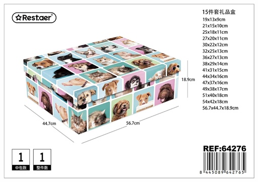 [64276] Caja de regalo 15pcs 56.7*44.7*18.9cm decorativa