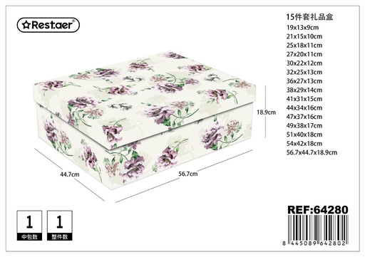 [64280] Caja de regalo 15pcs 56.7x44.7x18.9cm set de embalaje