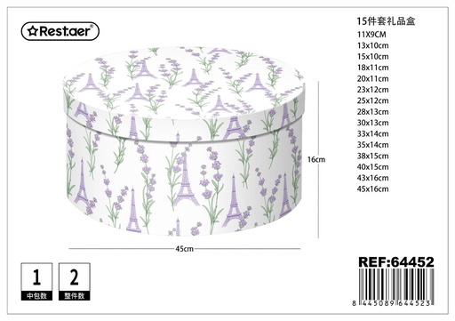 [202364452] Caja redonda 15pcs 45cm*16cm material de embalaje