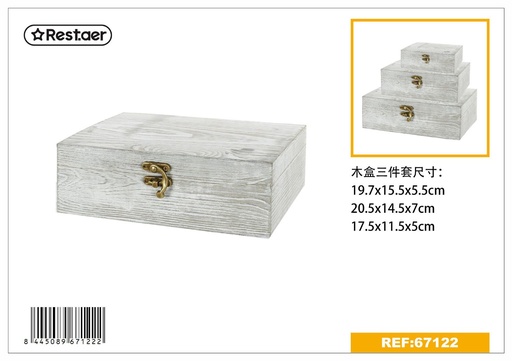 [67122] Caja de madera rectangular pintada 23.5x17x9 cm
