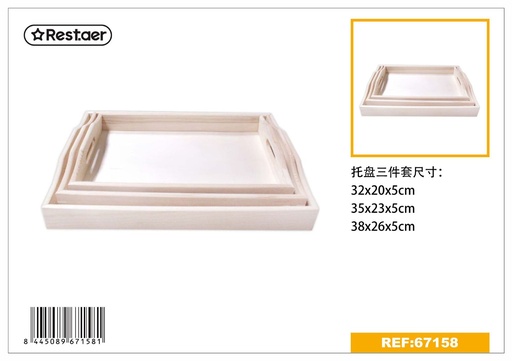 [67158] Caja de madera 3 piezas 38x26x5cm - Artículos de regalo