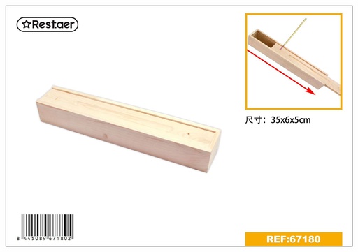 [67180] Caja de madera de pino rectangular 35*6*5cm para almacenamiento