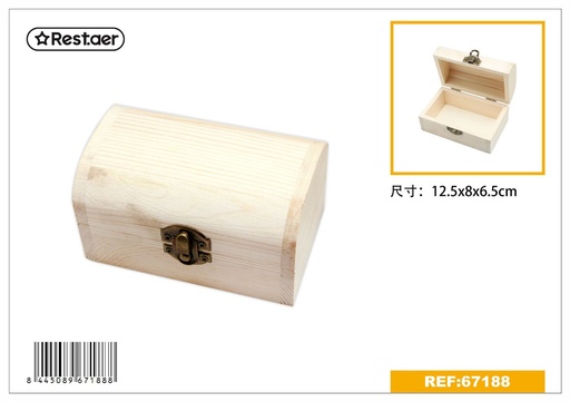 [67188] Caja de madera 12.5x8x6.5cm para almacenamiento