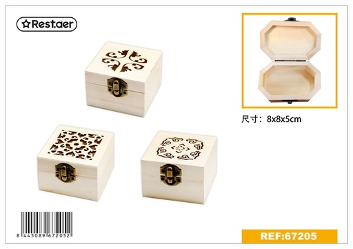 [67205] Caja de madera decorativa 8x8x5cm