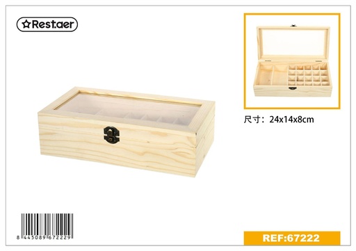 [67222] Caja de madera para aceites esenciales 28x14x8cm