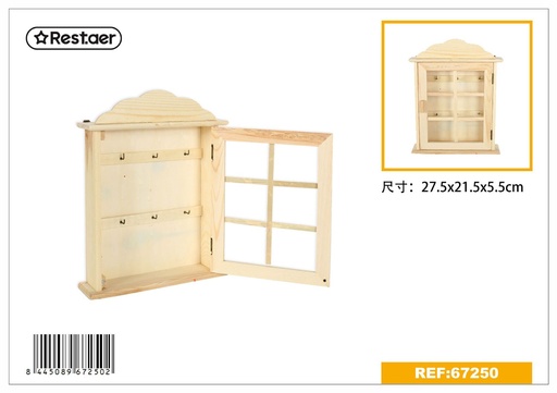 [67250] Caja de llaves de madera 27.5x21.5x5.5 cm - Accesorios de hogar