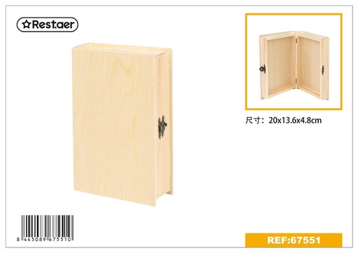 [67551] Set de caja de madera 20x13.6x4.8cm para almacenamiento y regalos