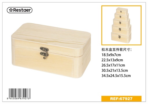 [67927] Caja de madera 5pcs para almacenamiento y organización