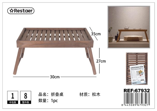 [67932] Mesa plegable de madera color pino - Artículos del hogar