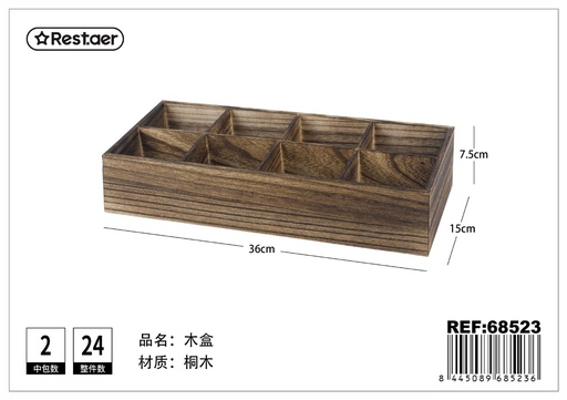 [68523] Caja de madera 36x15x7.5cm para almacenamiento