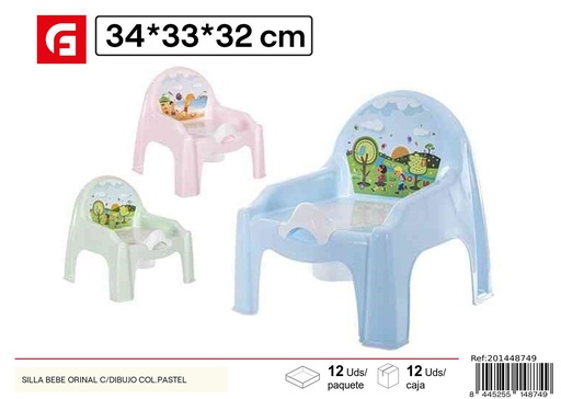 [201448749] Silla orinal para bebé con dibujo color pastel