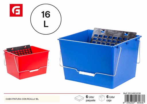 [201481838] Cubo de pintura con rejilla 16L - Artículos de ferretería