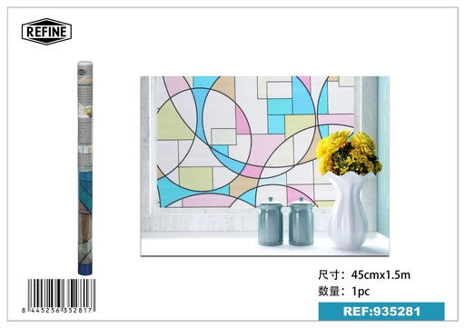 [935281] Vinilo estático decorativo para vidrios 45cm x 1.5m para ventanas