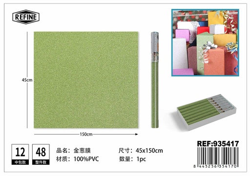 [935417] Rollo adhesivo con purpurina verde 45cm x 1.5m - Decoración del hogar