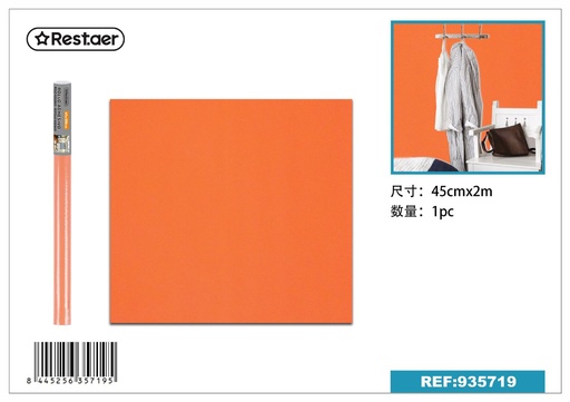 [935719] Rollo adhesivo de papel tapiz 45cmx2.0m naranja para decoración