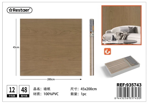 [935743] Rollo adhesivo 45cmx2.0m imitación de madera