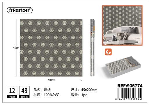 [935774] Papel tapiz estampado 45CM*2.0M - Rollo adhesivo para decoración del hogar