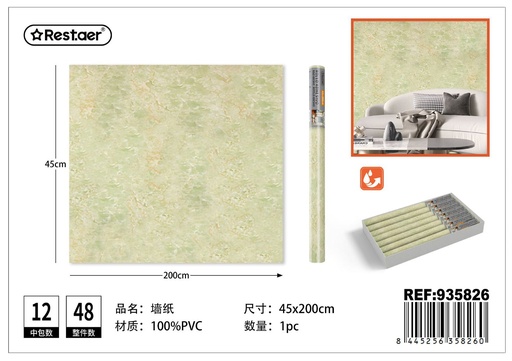 [935826] Papel tapiz estampado 45CM*2.0M - Rollo adhesivo para decoración del hogar