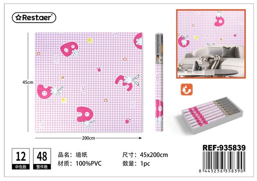 [935839] Papel tapiz estampado 45CM*2.0M - Rollo adhesivo para decoración del hogar