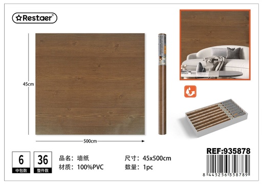 [935878] Rollo adhesivo de papel tapiz 45 cm*5 m, madera - Decoraciones para el hogar 
