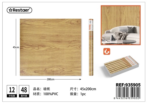 [935905] Rollo adhesivo 45cm x 2m efecto madera