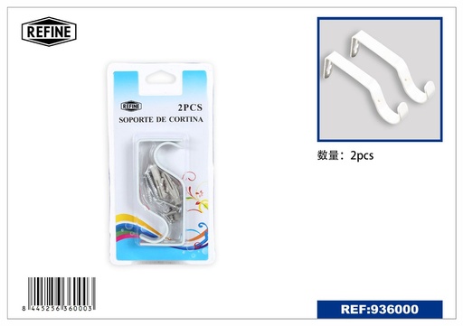 [936000] Soporte para barra de cortina blanco 2 pcs - Accesorios para cortinas