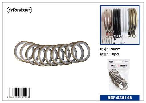 [936148] Anillas de cortina metálicas con interior 10pcs color bronce