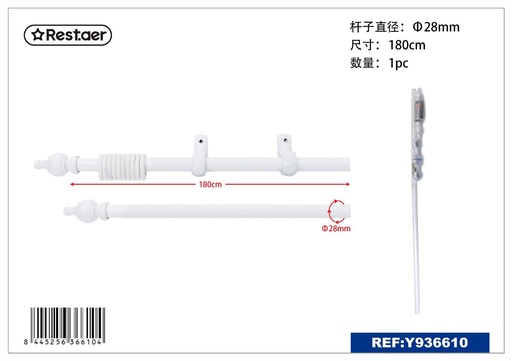 [Y936610] Barra de cortina de madera blanca 2.8cm*180cm