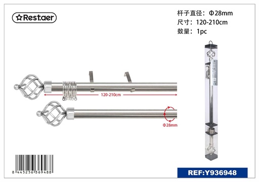 [Y936948] Barra de cortina 120-210cm plateada