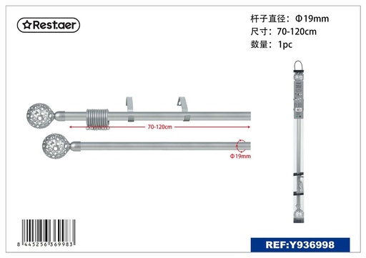 [Y936998] Barra de cortina metálica 19mm 70-120cm