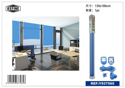 [Y937565] Cortina enrollable azul 150x180cm para decoración de ventanas
