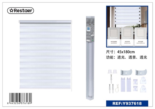 [Y937618] Estor noche y día blanca 45x180cm para control de luz y privacidad