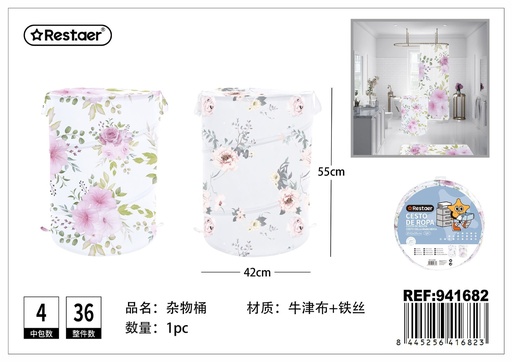 [941682] Cesto de ropa 42x55cm de tela Oxford - Artículos de hogar