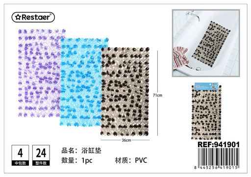 [941901] Alfombra de baño transparente 35x70cm para seguridad en la ducha