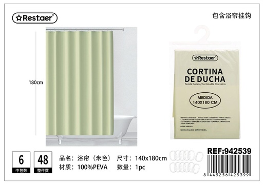 [942539] Cortina de ducha 140x180cm para baño