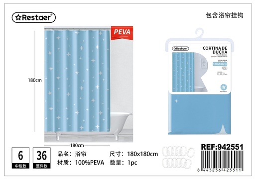 [942551] Cortina de ducha 180*180cm con estampado - Accesorios para baño