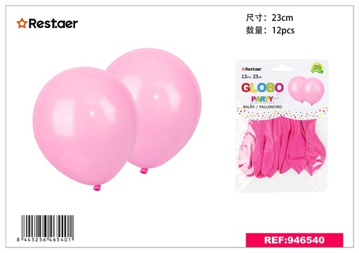 [946540] Globos rosa 12 unidades 23cm