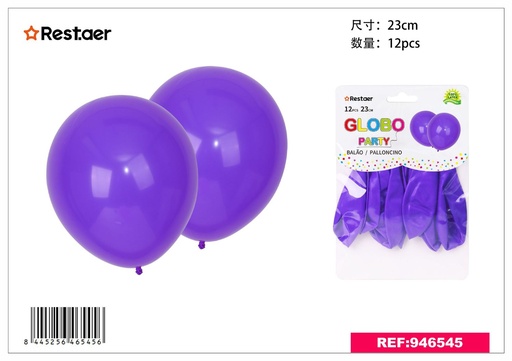 [946545] Globos morados 23cm pack 12 unidades para fiestas