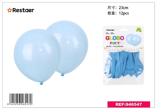 [946547] Globos azules 12pcs 23cm para fiestas y eventos